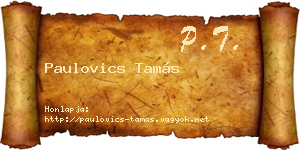 Paulovics Tamás névjegykártya